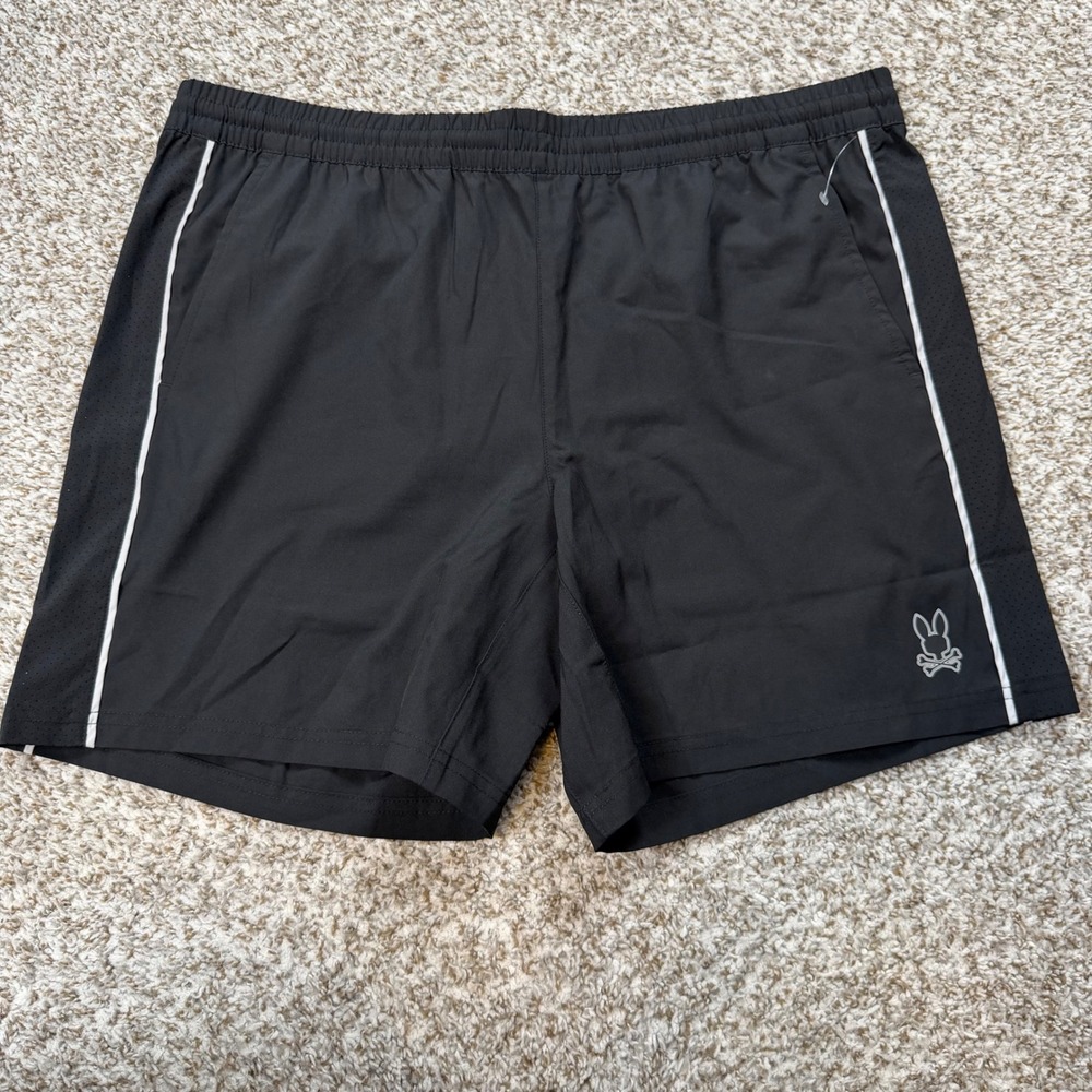 Psycho Bunny Mansfield Sport Short Mens XL Black Athletic Performance Logo New
